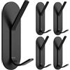Alyvisun 5 Pezzi Ganci Adesivi, Forti Appendi Accappatoio Bagno in Acciaio Inox, Gancio Appendiabiti a Parete Senza Forare, Ganci Appendini Adesivi per Bagno, Cucina, Ufficio (Nero)