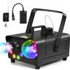 Katomi 800W Macchina del fumo con sfera da discoteca a LED RGB controllata da musica, 4 luci a LED RGB, Mini macchina del fumo con telecomando senza fili per DJ, discoteca, Halloween, matrimoni