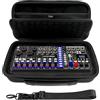 Musiin Borsa per mixer audio compatibile con Zoom Live Trak L6 MAX, interno su misura, tasca in rete sulla parte superiore, maniglia e tracolla, per studio, viaggi e spettacoli