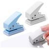 vcsjw 2 pezzi di perforatore piccolo, portatile, mini perforatore singolo, foro singolo, per ufficio, scuola e progetti fai da te, perforatore per raccoglitori, punzonatura a cerchio (bianco blu)