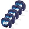 CNMTCCO Nastro Etichette, 5 Pezzi 12mm x 4m Compatibile con Dymo LetraTag Etichettatrice in Plastica Nero su Bianco, Compatibile con Dymo Letratag Etichette LT-100T LT-100H XR 200B 91221 91201