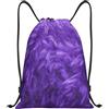 RRhgipp Zaino da palestra con coulisse, colore viola, con tasca, impermeabile, per donne e uomini, per la scuola, Nero , S, Classico