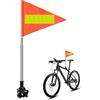 RUNROTOO Bandiera Riflettente Telescopica 1,65m per Golf Cart e Veicoli, Asta in Acciaio Inossidabile Arancione per Scooter Disabili e Sedie a Rotelle