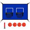Generic Telaio morbido per pallacanestro trampolino da basket, fissaggio a cerchio per trampolino, telaio morbido con 4 palline e pompa per cortile, giardino, prato, palestra