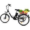 Snokco M300: triciclo elettrico per adulti da 250 W con batteria rimovibile da 36 V e 15 Ah, ruote da 24 pollici, 3 marce e 7 velocità, ideale per il campeggio e gli spostamenti quotidiani