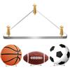 Thinp 1 supporto per palloni, da calcio, da calcio, da basket, in acrilico, trasparente, triangolare, da basket, pallavolo (oro trasparente)