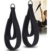 Lastdaytime Cinghie a doppio anello per pilates e yoga, cinghia per piede e mano con chiusura a scatto in metallo, accessorio in nylon nero per esercizi di stretching, lunghezza 37 cm, coppia