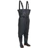 Mandloder Mangloder - Salopette impermeabili con stivali e cintura, colore verde scuro, taglia 38, in poliestere rivestito in PVC resistente, traspiranti, antiscivolo, ideali per la pesca