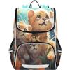 Linnyio Adorabile Leone Vibrante Natura Zaino Scolastico Borsa Ad Alta Capacità per Ragazze e Ragazzi