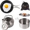 Generic Kit per Cucina da Campeggio 3 Pezzi in Acciaio Inossidabile Portatili e