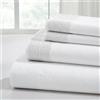 Modern Threads Pacific Coast Textiles - Set di Lenzuola in Microfibra con Pizzo all'Uncinetto, 4 Pezzi, Colore: Bianco