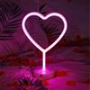T-Tex Srl Lampada Neon LED colorata, Lampada Effetto Neon,luce d'atmosfera, luce per decorazione casa, alimentazione USB o batteria, luce neon decorativa (HEART)