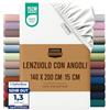 Utopia Bedding Topper Lenzuolo con Angoli Una Piazza e Mezza Francese - 140x200cm - 15cm - Bianco - Microfibra di Poliestere Spazzolato - Lenzuolo sotto con Angoli Elasticizzato