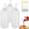 Dexpally 3 Pezzi 1000 ml Bottiglia Squeeze in Plastica Trasparente con Tappo Dosatore Antiperdite, con 1 Adesivo, Biberon Cucina a Bocca Larga, per Ketchup, Salsa Piccante, Olio d'Oliva, Pittura