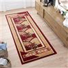 TAPISO Atlas Tappeto Passatoia Camera Corridoio Salotto Classico Colore Rosso Beige Disegno Floreale A Fiori 100 x 300 cm