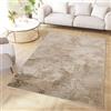 TAPISO Crystal Tappeto Pelo Corto Lucido Effetto 3D Design Moderno Motivo Astratto Sfumato Effetto Marmo tonalità Marrone Beige Soggiorno Sala Camera Cameretta Oeko-Tex 160 x 220 cm