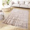 TAPISO Crystal Tappeto Pelo Corto Lucido Effetto 3D Design Moderno Motivo Astratto Geometrico Linee Sfumature tonalità Marrone Beige Soggiorno Sala Camera Oeko-Tex 80 x 150 cm
