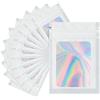 JijAcraft Confezione da 100 Sacchetti in Mylar, Sacchetti Bianchi con Chiusura a Zip, Sacchetti Richiudibili con Finestra Frontale per Conservare Caramelle, Gioielli, Piccole Imprese (7x10 cm)