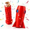 womebede Scatola regalo per denaro a forma di razzo in 3D, innovativo, per adulti, confezione regalo creativa per banconote e buoni, colore: rosso/bianco