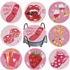 NAIMOER 8 sottobicchieri rosa vintage con diamante artistico con supporto in sughero, sottobicchieri fai da te per pittura con diamanti rosa, kit bohémien per adulti e bambini, decorazione da tavolo