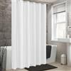 AEKDCL Tenda da doccia antimuffa, bianca, per vasca da bagno, doccia, in tessuto, impermeabile, lavabile, tessuto di alta qualità, con gancio per tenda da doccia, 145 x 190 cm