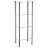 kela Scaffale da bagno30 x 40 x 107 cm LARS, scaffale da bagno in metallo, 4 ripiani, vetro di sicurezza, cromato
