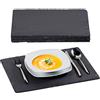 Relaxdays Set da 6 Tavolette in Ardesia, Piatti Spaziosi, da Portata, per Scrivere, 30x40 cm, Antracite
