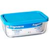 Acan Frigoverre - Contenitore rettangolare in vetro con coperchio in plastica, contenitore per alimenti in vetro, 370 cl, 26 x 21 x 10 cm