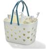 HERCHR Borsa Portaoggetti da Doccia Portatile, Cestello Portaoggetti in Plastica Portaoggetti per Articoli da Toilette con Manico per Bagno, Dormitorio Universitario, Dispensa, Cucina(Verde Chiaro)