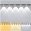 Ylatoial 55cm Lampada Armadio con Sensore Movimento, 2200mAh LED Armadio Batteria 3 Temperatura Colore 10%-100% Luminosità Regolabile LED Sottopensile Cucina Senza Fili per Decora Credenza, Interni