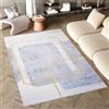 TAPISO Flannel Tappeto Soggiorno Stampato a Macchina Antiscivolo Lavabile Pelo Corto Design Moderno Geometrico Astratto Sfumature Blu Grigio Sala Camera Salotto Oeko-Tex 160 x 230 cm