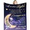ZQYMM Regalo Figlia Compleanno, Coperta Personalizzata Regali A Mia Figlia, Coperta Di Flanella Personalizzata, Coperta In Flanella, Idea Regalo, Coperta Anniversario Presente
