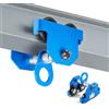 VEVOR Carrello per Trave a I, Carico 3 T, Larghezza Regolabile 63-203 mm, Carrello Manuale per Travi a Doppia Ruota Scorrevole, in Acciaio al Carbonio Resistente, Ideale per Travi a I Dritte e Curve