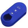 Happyit Cover in silicone per chiavi auto per Fiat 500 Panda, Punto, Bravo, design a forma di telecomando con 3 pulsanti Blue