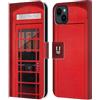 Head Case Designs K6 I Love London Custodia Portafoglio in Pelle Compatibile con Apple iPhone 15 Plus