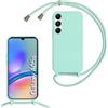 FERLAN Custodia per Samsung Galaxy A05S Cover con Cordino,Menta verde | Custodia con Laccio Collana Tracolla Regolabile Sottile Silicone Morbido TPU Bumper Antiurto AntiGraffio Protettiva Case