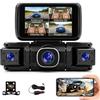 Havinti Carvid Dash Cam, telecamera da cruscotto Full HD a 4 canali da 3, con visione notturna a infrarossi, schermo IPS HD, connettività WiFi e smartphone