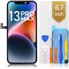 bokman Schermo per iPhone 13 Pro Max LCD Display | Display FHD, facile da sostituire, alta risoluzione, kit di strumenti completo. FACE ID e TRUE TONE programmabili