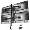 monTEK Supporto per monitor con 4 monitor fino a 17-32 pollici e portata 10 kg per braccio, supporto da tavolo completamente regolabile, braccio stabile per monitor con morsetto da tavolo e passacavo