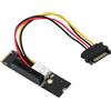 xiwai Adattatore di estensione NGFF M.2 M-Key NVMe per PCI-E 4.0 X16 X8 X4 X1, scheda Grafica, cavo di alimentazione SATA 12V/5V, PCI-Express per M2 2260 2280