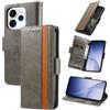 MOJIA Cover per OPPO Reno 15 5G / Reno15 5G, PU Custodia Antiurto Resistente ai Graffi, Custodia Flip Portafoglio per Telefono con Supporto e Slot per Schede. Grigio