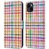 Head Case Designs Licenza Ufficiale Ninola Gingham Estivo Geometrico Colorato Custodia Portafoglio in Pelle Compatibile con Apple iPhone 15 Plus