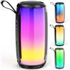 Tisco Cassa Bluetooth Portatile - Speaker Wireless Impermeabile con Luci RGB, Suono Stereo HD, Bassi Potenti, 20H di Autonomia, Compatibile con TF/USB/AUX, Ideale per Viaggi/Campeggio/Feste