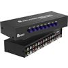 Fosmon Splitter RCA a 8 vie e commutatore AV, 8 ingressi (femmina) 1 uscita (femmina) Selettore audio video stereo con cavo patch composito RCA e cavo S-Video da 2,6 piedi