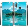 TOMYOU Cover per Huawei P20 Lite, barca | Antiurto Protettiva Portafoglio, Slot per Schede, Magnetica, Custodia in Pelle PU, Libro Flip,Funzione Stand