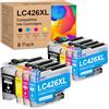 Yongairuink LC426XL Cartucce compatibili per cartucce Bro LC426 XL LC-426XLVAL per MFC-J4340DW MFC-J4540DW MFC-J4335DW (confezione da 8, 2BK 2C 2M 2Y)