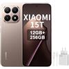 XIAOMI 15T, Smartphone 12+256GB, Display da 6,83 120Hz, MediaTek Dimensity 8400-Ultra, Obiettivo ottico Leica Summilux 50MP, 5500mAh, Garanzia 2 anni,Oro,con caricatore da 67 W