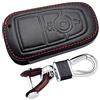 Happyit Custodia in Pelle per Chiave Auto per Ford 2018 2019 Mustang 3 Pulsanti Telecomando Chiave Protezione Accessori Portachiavi