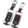 Happyit Custodie per Chiavi Auto in Lega di Zinco per Honda PCX 150 X-ADV SH125 Scoopy SH300 Forza Super Cub 125 300 (3 Pulsanti Argento)