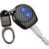 Happyit Scocca in Fbra di Carbonio ABS + Silicone Copri Chiave Auto per Opel Vauxhall Agila per Fiat Sedici per Suzuki Jimny 2 Pulsanti (Blu)